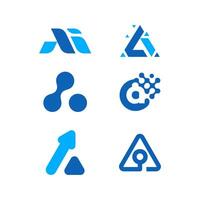 Modern logo of letter A variation design icon technology vector