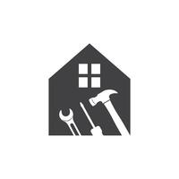 wrench,crewdriver,hummer with building house concept illustration vector
