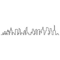 real estate modern city building line template vector