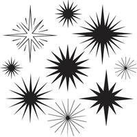 blinking stars, sparks and sparkles. Magic light flare pack. glint glitter illustration vector