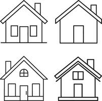 Set of home line icons, property, buying, renting, house, home. icon collection. business symbols vector