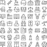 Academy School Study Learn College Education Icon Set. Perfect for user interface, new application vector