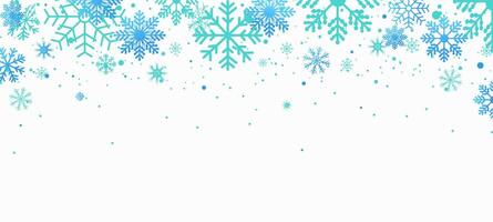Christmas snowflake on white background. christmas design for greeting card. blue Seamless snow flake border illustration. Winter snowflake vector