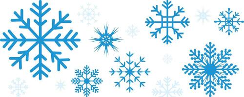 Snowflake icons set. Winter snow or snowflake symbol icon vector