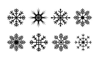 Snow, Snowflakes Icons. Winter snow or snowflake symbol icon. Black and white snow icon. Snow, Snowflakes set. vector
