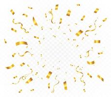 Abstract gold confetti party celebration banner background template, Great for a birthday party or an event celebration invitation or decor. confetti, vector