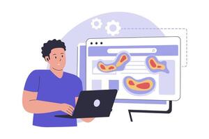 Website heat map concept illustration. vector
