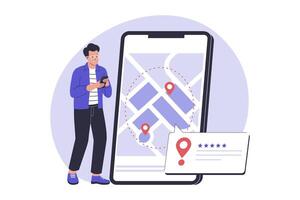 Geofencing as map area boundary for business vector