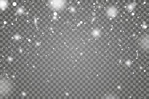 Christmas snowflakes on background. Realistic snow. Christmas and New Year decoration. Snow flakes, snow background. vector