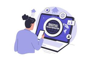 Digital transformation illustration concept vector