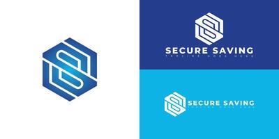 Modern hexagon initial letter S or SS logo in blue color isolated on multiple background colors. The logo is suitable for financial advisory company logo design inspiration templates. vector