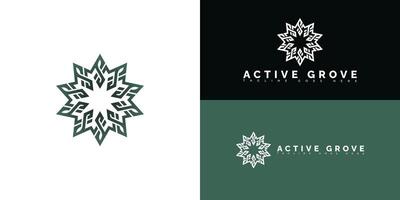 Modern spiral initial letter AG or GA logo in green color isolated on multiple background colors. The logo is suitable for herbal health supplement logo design inspiration templates. vector