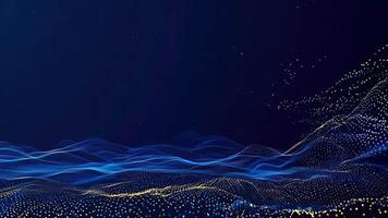 Digital abstract waves showcasing vibrant blue tones against a dark background, ideal for technology and creative projects. video