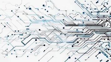 Abstract circuit board design with intricate lines and patterns in blue and black. Perfect for technology themes and innovation. video
