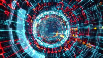 Abstract digital data visualization with vibrant colors and patterns, representing technology and information flow in a futuristic style. video
