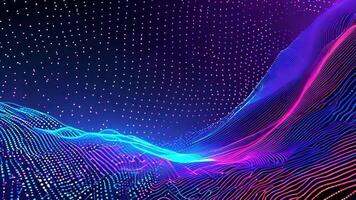 abstrakt Digital Wellen mit beschwingt Farben, Erstellen ein faszinierend visuell bewirken Das vermittelt Bewegung und Energie. video