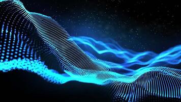 A vibrant blue digital landscape, illustrating waves of data and technology in a dynamic, futuristic environment. video