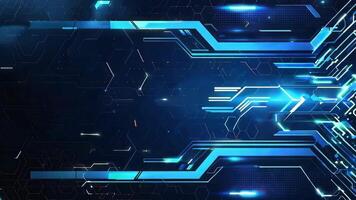 Futuristic blue circuit design with glowing lines and patterns, perfect for technology and digital concept backgrounds. video