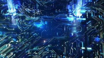 Abstract circuit board design showcasing vibrant lights and connections. Ideal for technology, innovation, and digital themes. video