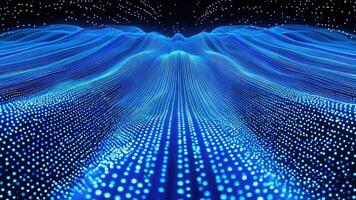 A stunning visualization of digital waves in vibrant blue tones, representing data flow and abstract technology. video