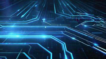 Futuristic digital background featuring intricate circuits and glowing blue lines, ideal for technology or innovation themes. video