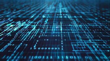 Vibrant abstract digital background showcasing flowing data streams in blue, perfect for technology and innovation themes. video