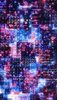 Virtual space with space computer code. Motion. Colorful computer programs and virtual codes in infinity. Space inside software video