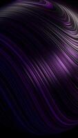 Abstract 3D ball covered with many narrow curved lines rotating isolated on black background, seamless loop. Animation. Beautiful sphere with many bended neon stripes. video