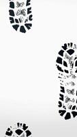 Animation of shoe prints appearing on a white background. Shoe marks. video
