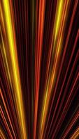 Abstract colorful animation with straight, shimmering, yellow and orange rays shining from one point. seamless loop. Beautiful glowing lines moving endlessly. video