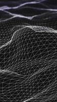 Futuristic network shape waving. Computer generated abstract seamless loop smooth animation rendered video