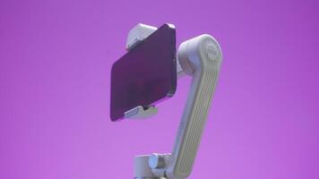 Shooting on a new iPhone model. Action. Rotating tripod with a beautiful new iPhone 14 pro. Use only for editorial. video