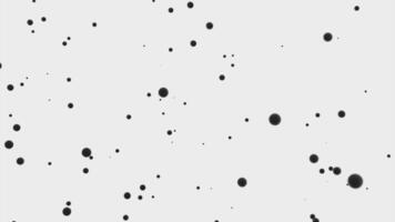 Yellow and white background. Design. Black bubbles flying in different directions in a small 3D format. video