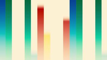 Animated background of colorful stripes streams. Motion. Straight colorful stripes move in stream. Simple straight stripes move on white background. Stylish striped animation for transitions video