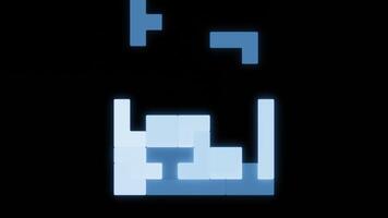 Cube of assembled geometric shapes. Design. Geometric mosaic shapes are formed into cube. Geometric shapes are connected into square video