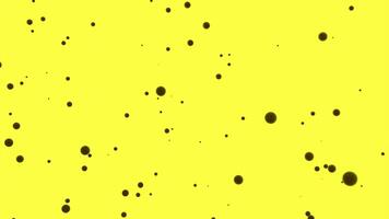 Yellow and white background. Design. Black bubbles flying in different directions in a small 3D format. video