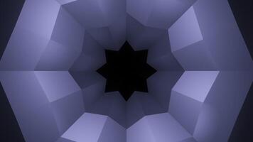 Blue and purple tunnel. Design. Bright background in animation with a closed corridor that moves apart by waves. video