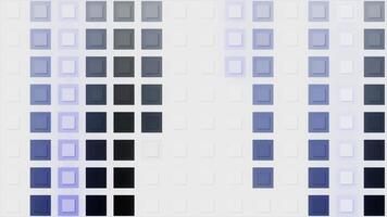 Moving squares for transitions. Motion. Pixel squares move in computer style on white background. Pixel transitions from colorful squares video