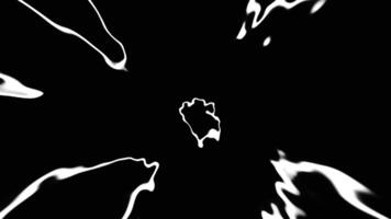 Blue and black background with white streaks of paint. Motion. Dazzling background with bright paint made in 3d animation. video
