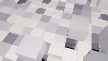 Volumetric jumping squares. Design. Fast-dancing squares of different colors on a black background in abstraction. video