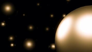 Golden dense bubbles. Design. Large balls moving on a black background in animation. video