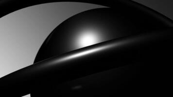 3d metal ball with rotating rings. Design. Stylish 3D animation with metal ball and rotating rings. Close-up of part of ball with rotating orbital rings video