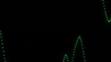 Lines with dots move to rhythm of music. Design. Rhythmic lines of dots move on black background. Dotted wavy lines move like equalizer video