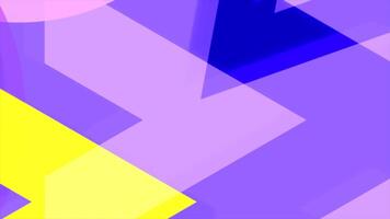 Yellow and purple background. Motion. Geometric shapes in animation that move apart. video