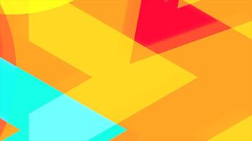 Colorful geometric background with a part of circle, triangles. Motion. Moving figures pattern, geometry for kids. video