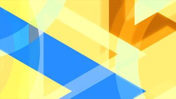 Yellow and purple background. Motion. Geometric shapes in animation that move apart. video
