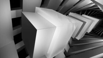 Abstract optical illusion with cubes flying through the square shaped silhouettes. Design. Colorful tunnel with levitating figures. video