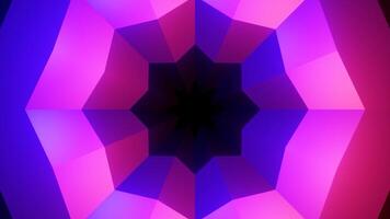 Blue and purple tunnel. Design. Bright background in animation with a closed corridor that moves apart by waves. video