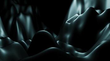 Dark background. Design.Black liquid spreading in waves in different directions in animation. video