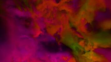 Pink and green smoke. Design. Bright smoke in animation with a different color of illumination moves and flutters. video